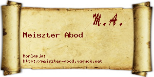 Meiszter Abod névjegykártya